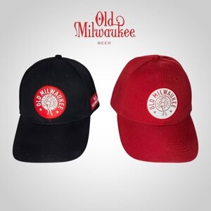 OLD MILWAUKE Black and Red Snap Back Hats